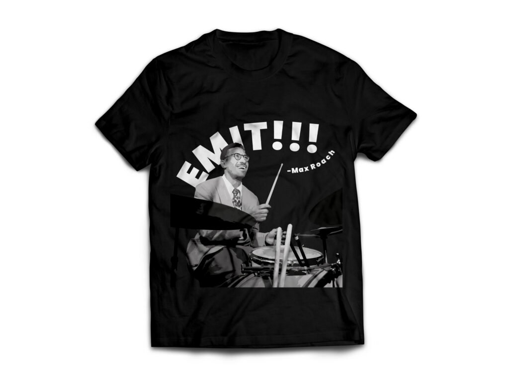 T-Shirt MockUp_Max Roach-negra